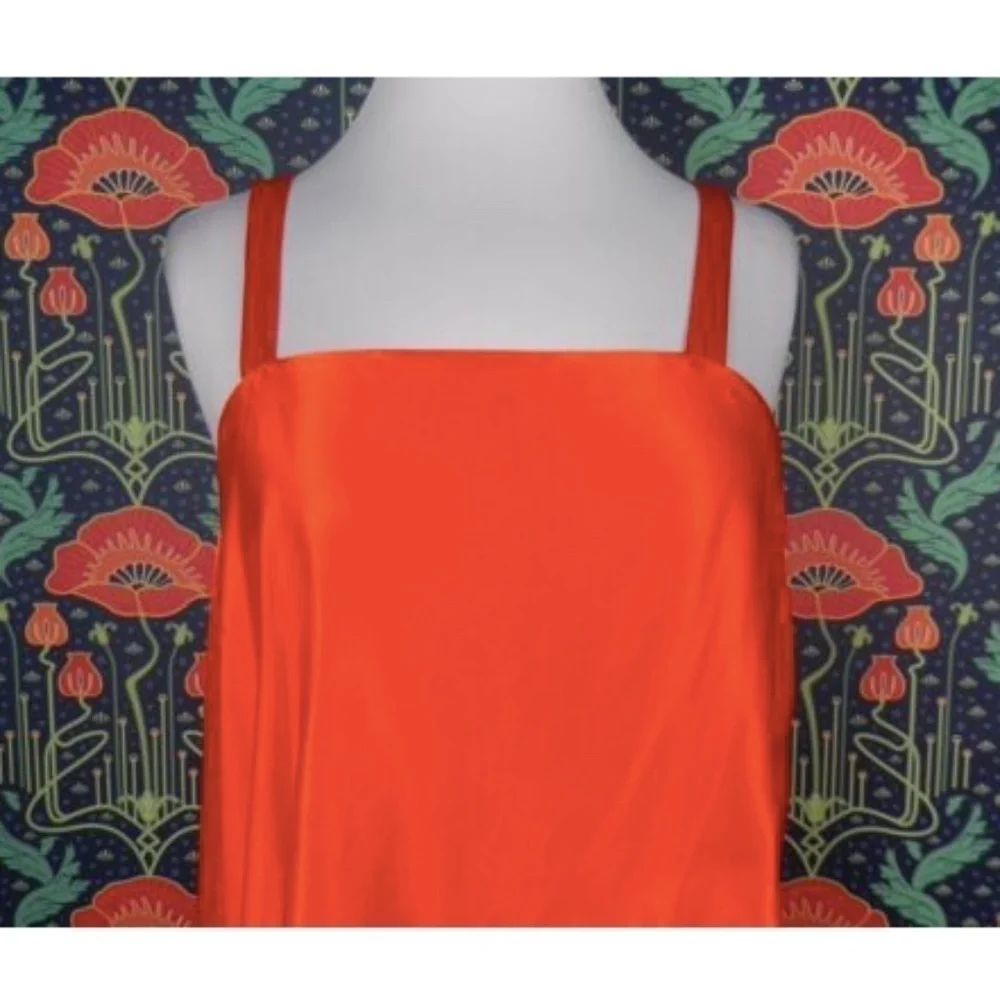 Temperley Orange Satin Darling Asymmetrical Draped Dress UK 8 US 4